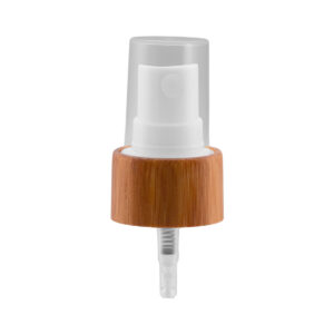 Válvula Pump Spray Bamboo 20/410: design elegante com bambu 100% verdadeiro, ideal para fragrâncias, tônicos e embalagens sustentáveis.